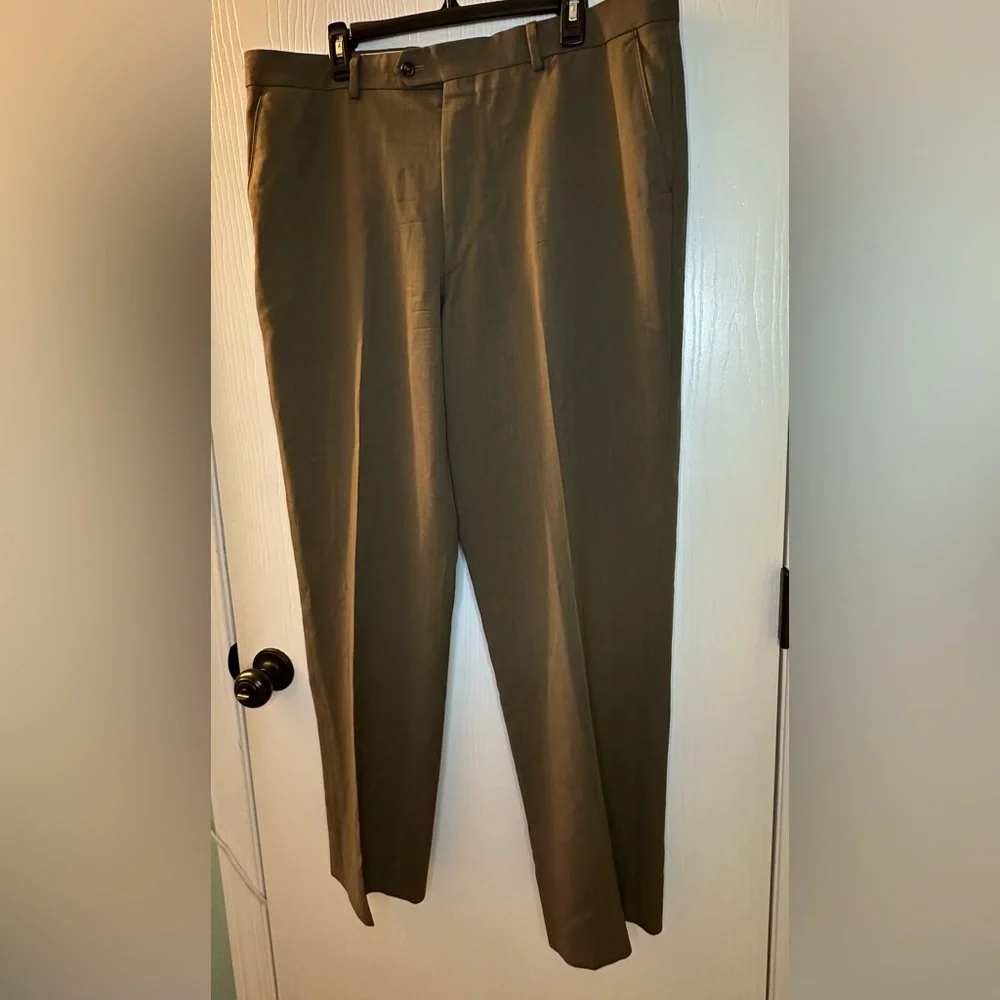Pronto-uomo brown casual dress business pants‎ men’s 40 Inseam 30.5” 100% wool